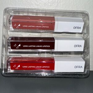 3 OFRA Long Lasting Liquid Lipstick. Ruby. Vermillion. Baroque